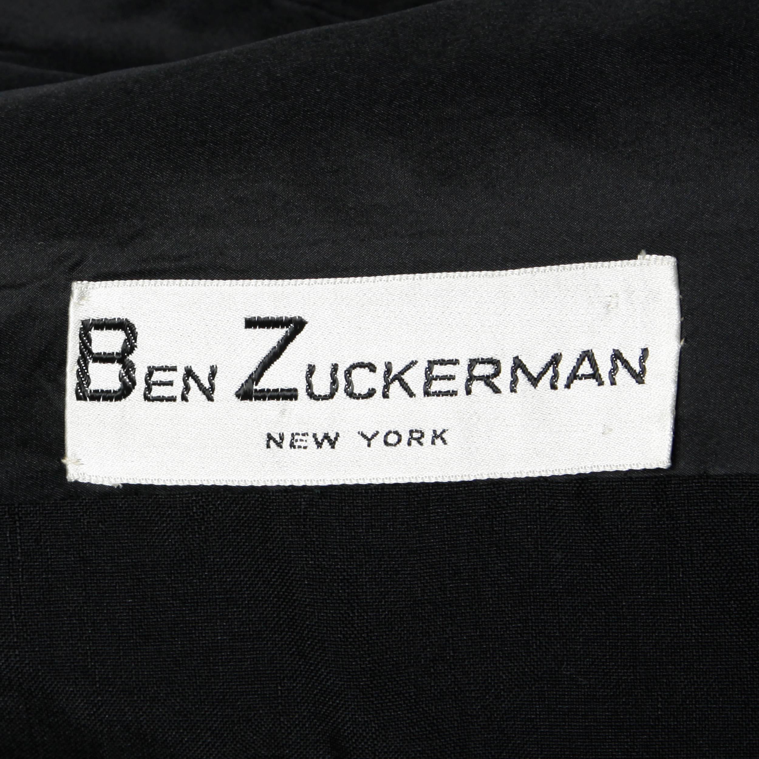1960s Ben Zuckerman for I. Magnin Vintage Wool + Silk Black Swing Coat In Excellent Condition In Sparks, NV