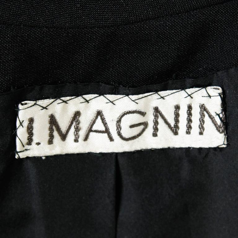 1960s Ben Zuckerman for I. Magnin Vintage Wool + Silk Black Swing Coat ...