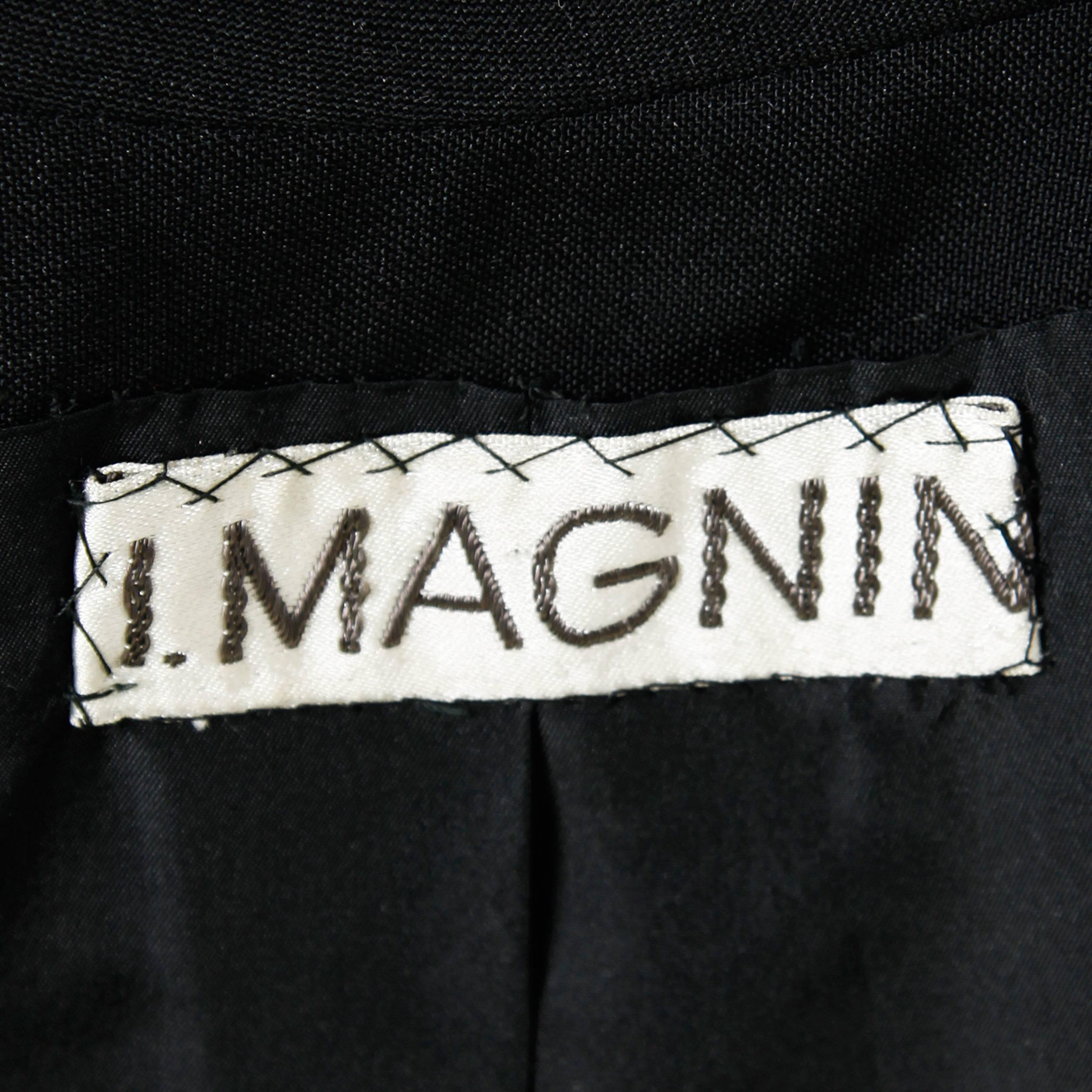 1960s Ben Zuckerman for I. Magnin Vintage Wool + Silk Black Swing Coat 3