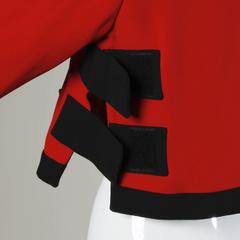 Moschino Vintage 1990s Red + Black Color Block Jacket