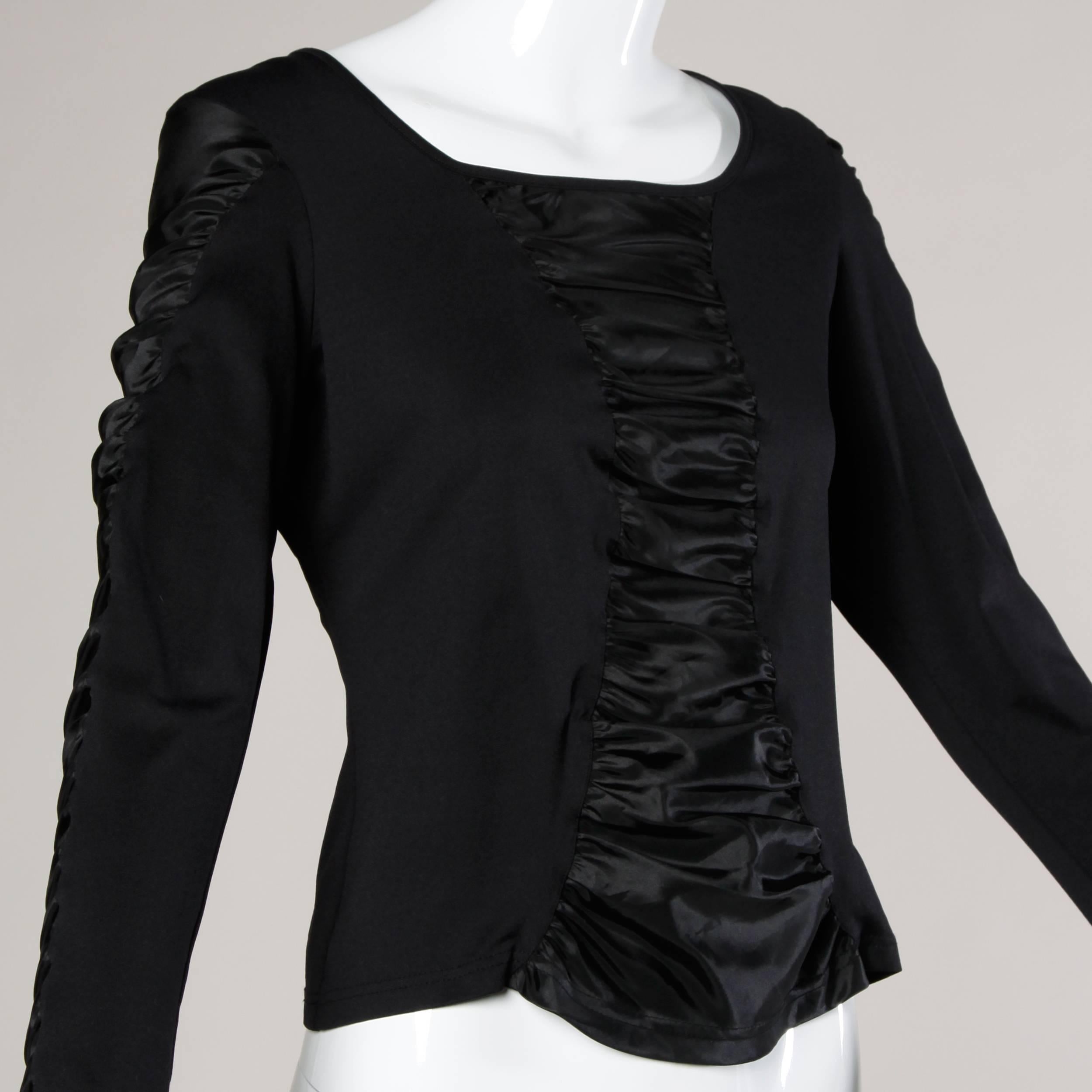 Women's Anne Fontaine French-Made Ruched Long Sleeve Top or Shirt