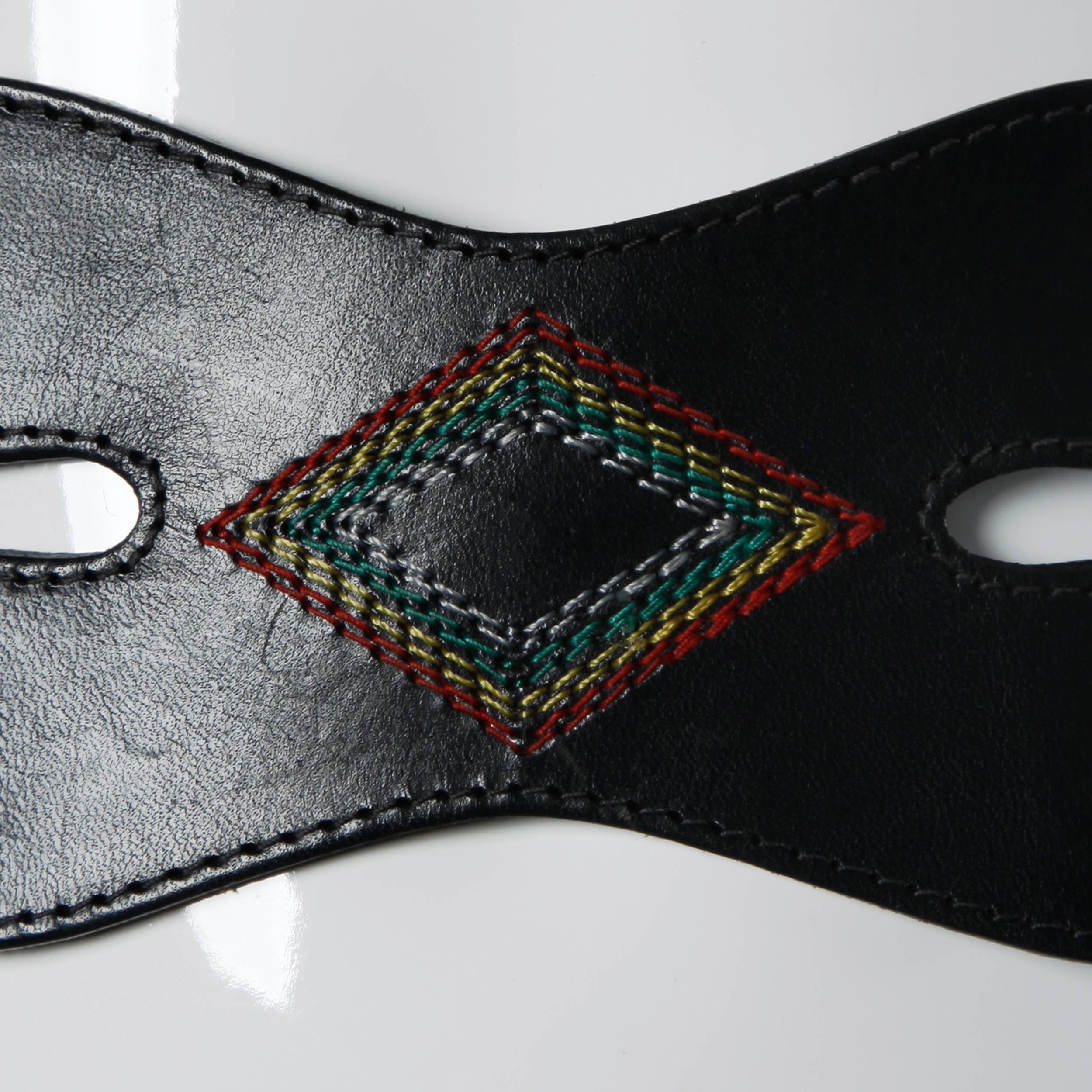 rainbow leather belt