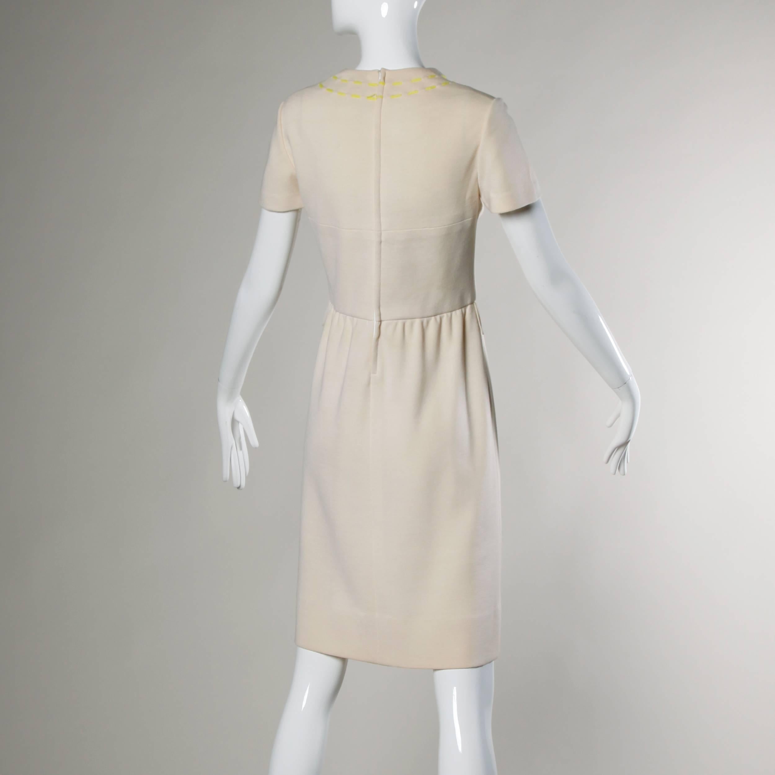 Women's 1960s Vintage Gino Paoli Mod Italian Wool Knit Coat + Dress Ensemble