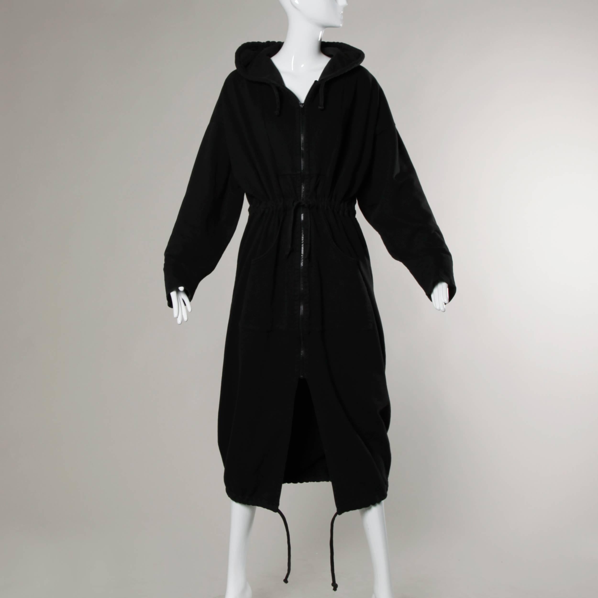 Avant garde vintage sweatshirt coat by Norma Kamali's infamous 