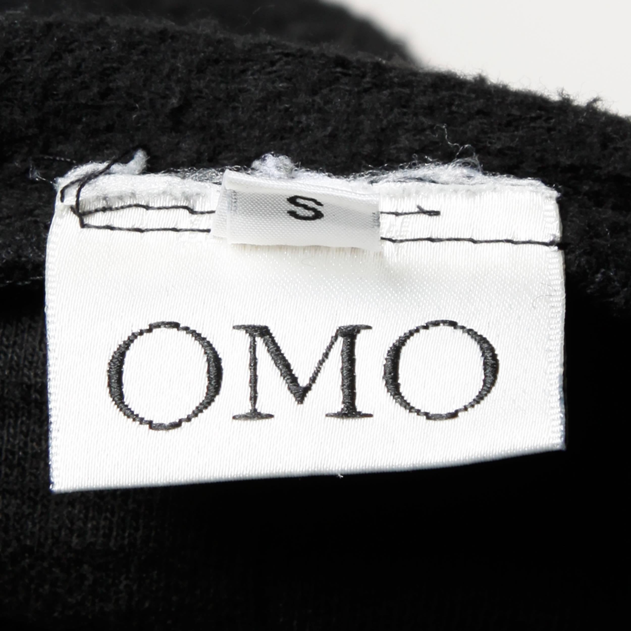 Norma Kamali Omo Vintage 90s Black Hooded Sweatshirt Coat 1