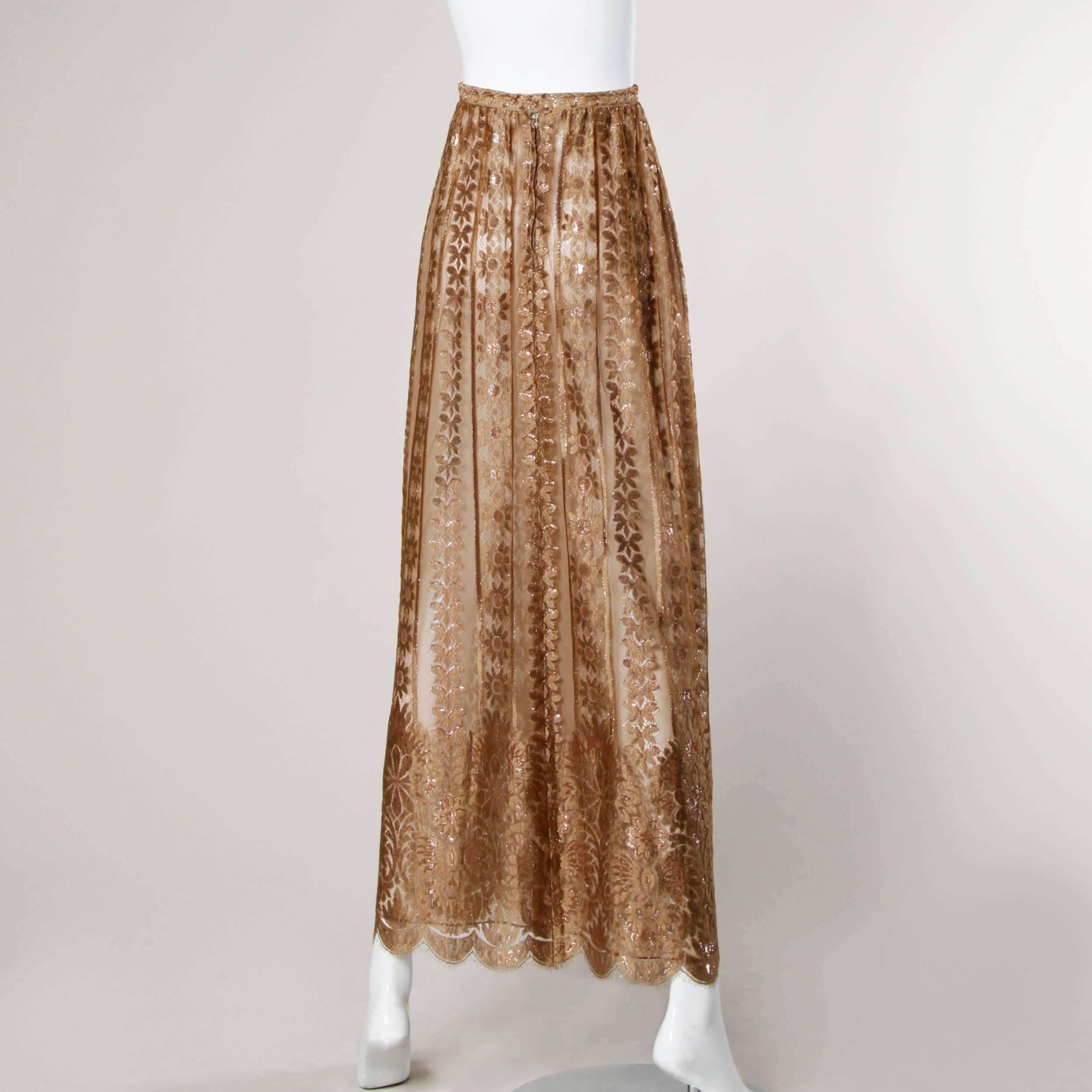 copper maxi skirt