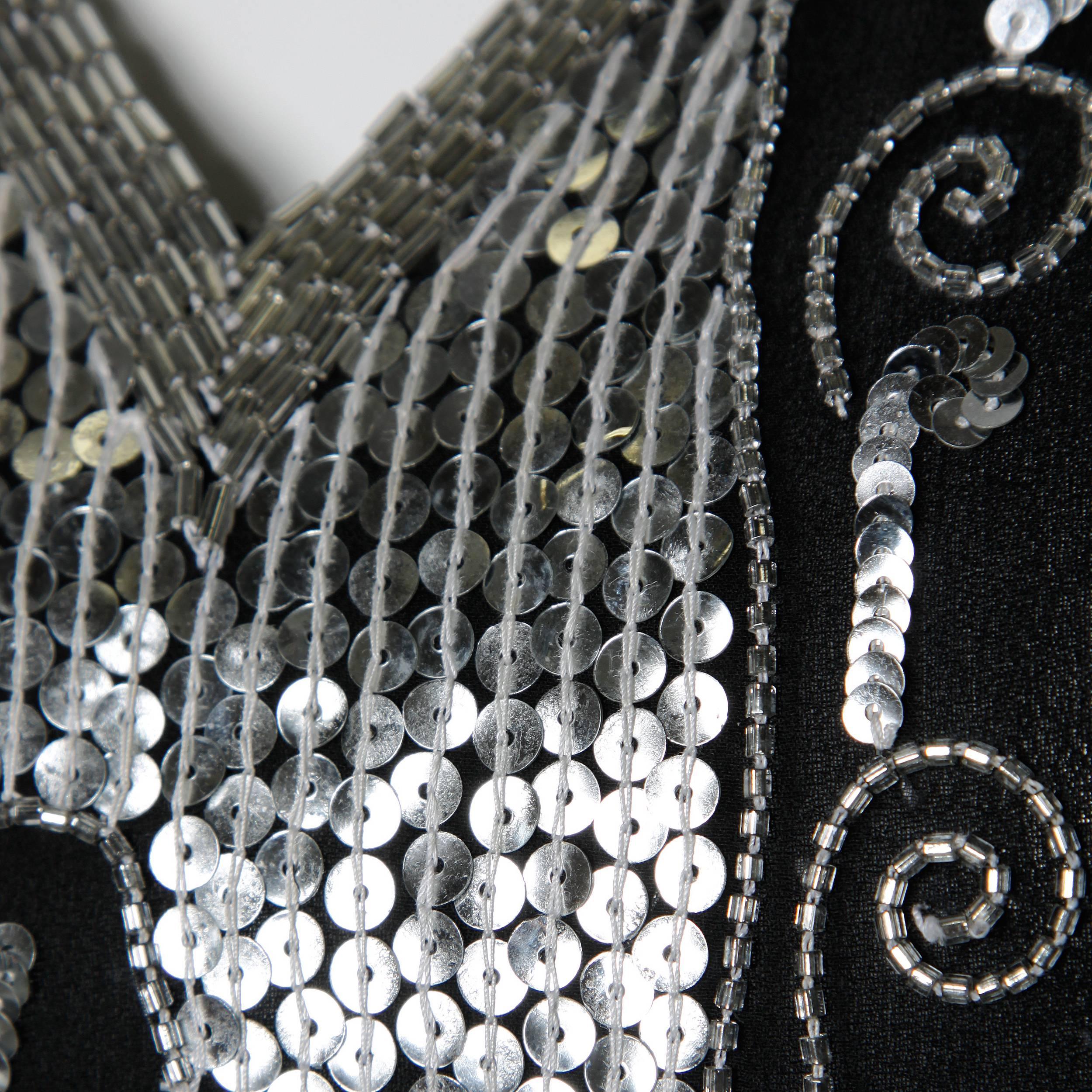 Women's Saks Fifth Avenue Vintage Sequin Beaded Silk Flapper Dress