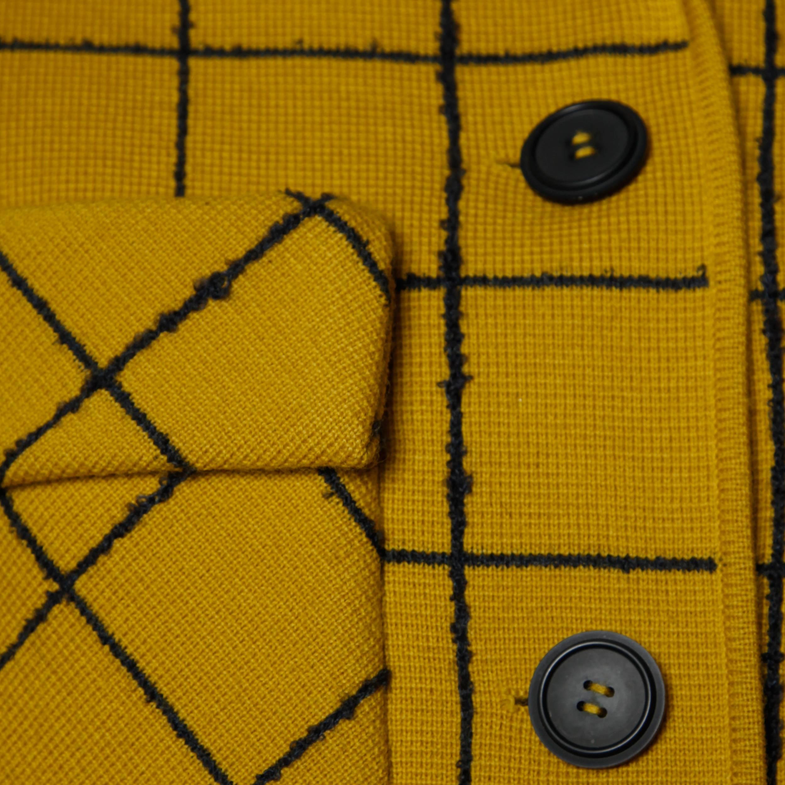 Women's 1960s Vintage Gino Paoli Mustard Yellow Italian Wool Knit Sweater Jacket
