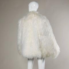 Vintage White Shaggy Tibetan Lamb Fur Jacket