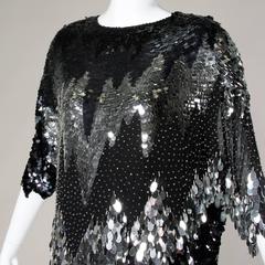 Flapper-Inspired Vintage Metallic Silk Beaded + Sequin Cocktail Dress