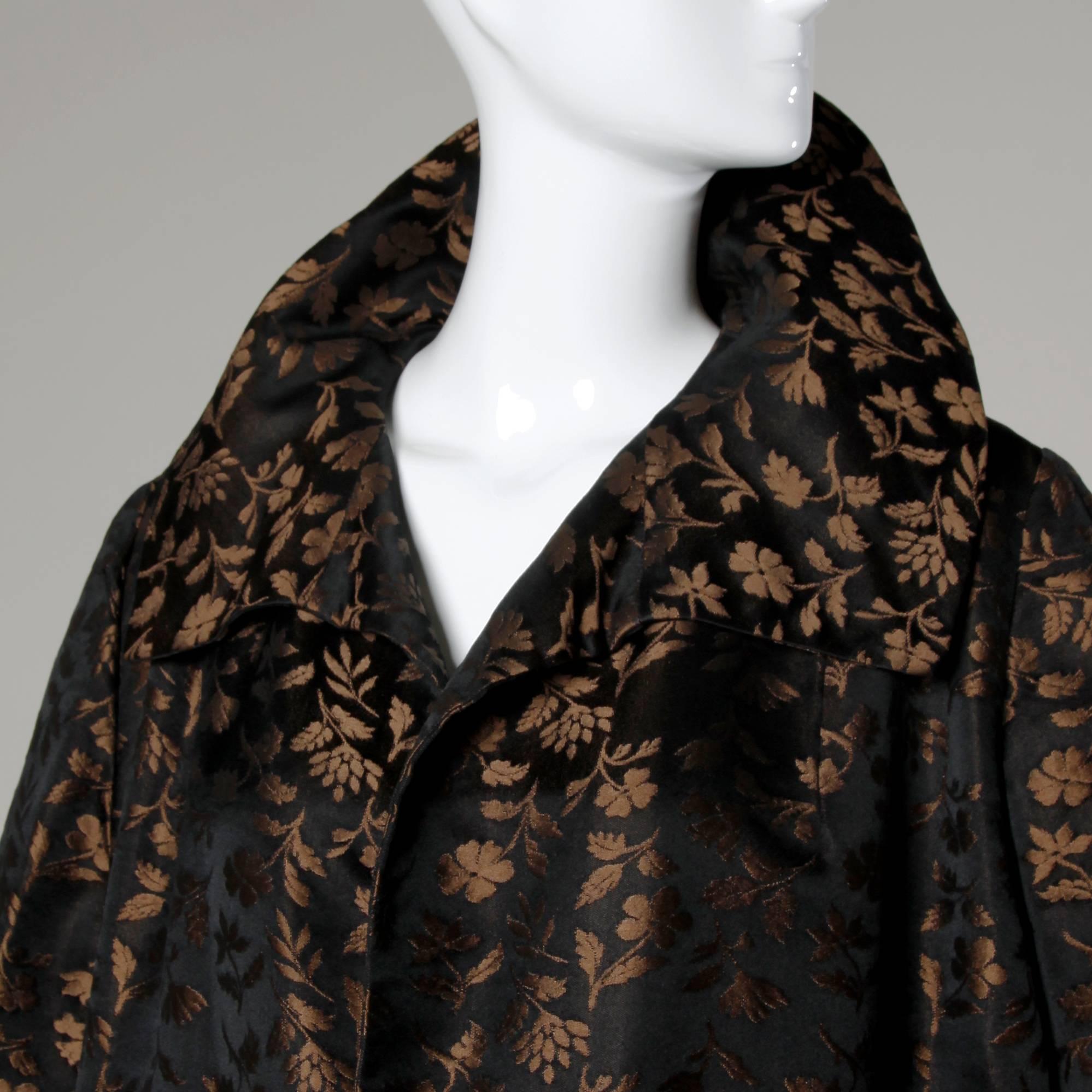Women's Monte Sano & Pruzan Vintage 1950s Silk Brocade Coat with a Bubble Hem