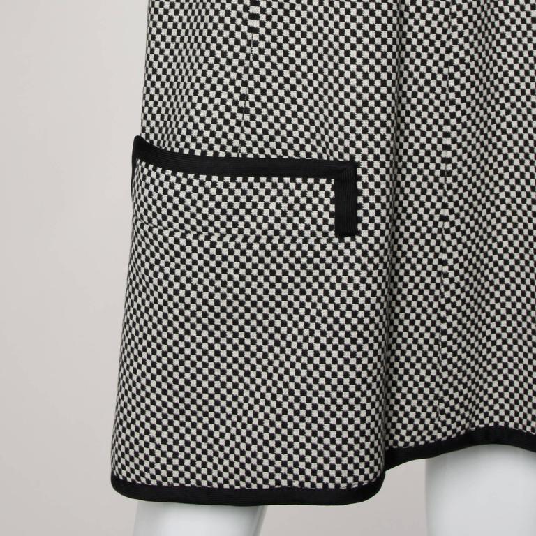 1960s Donald Brooks Vintage Black + White Checkered Skirt In Excellent Condition For Sale In Sparks, NV