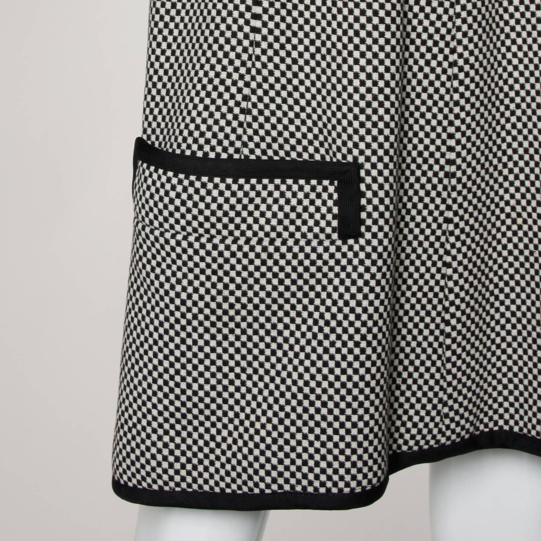 black and white check skirt