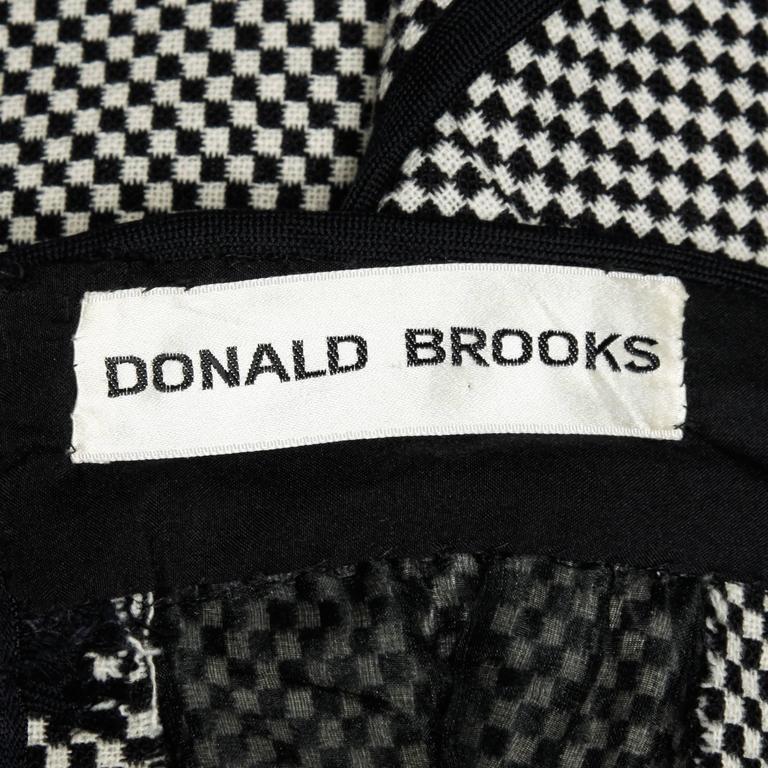 Women's 1960s Donald Brooks Vintage Black + White Checkered Skirt For Sale