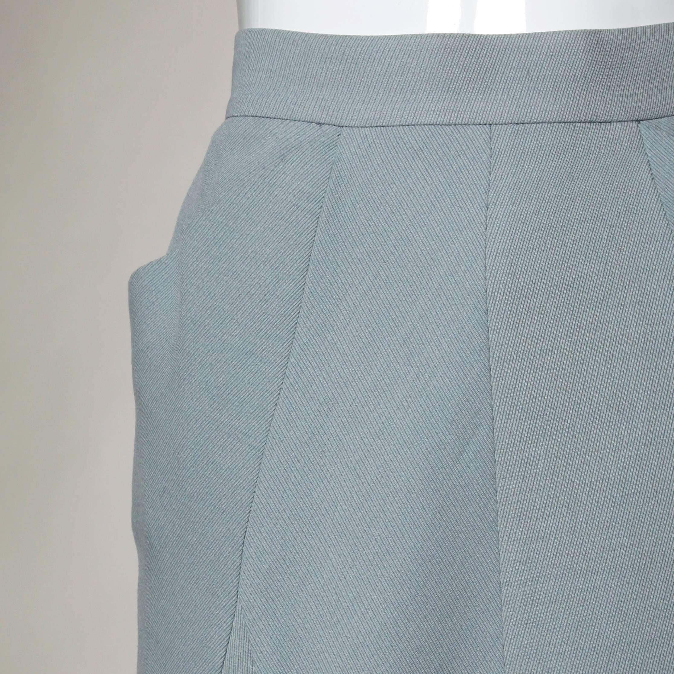 Gray Karl Lagerfeld Vintage Pale Blue Skirt