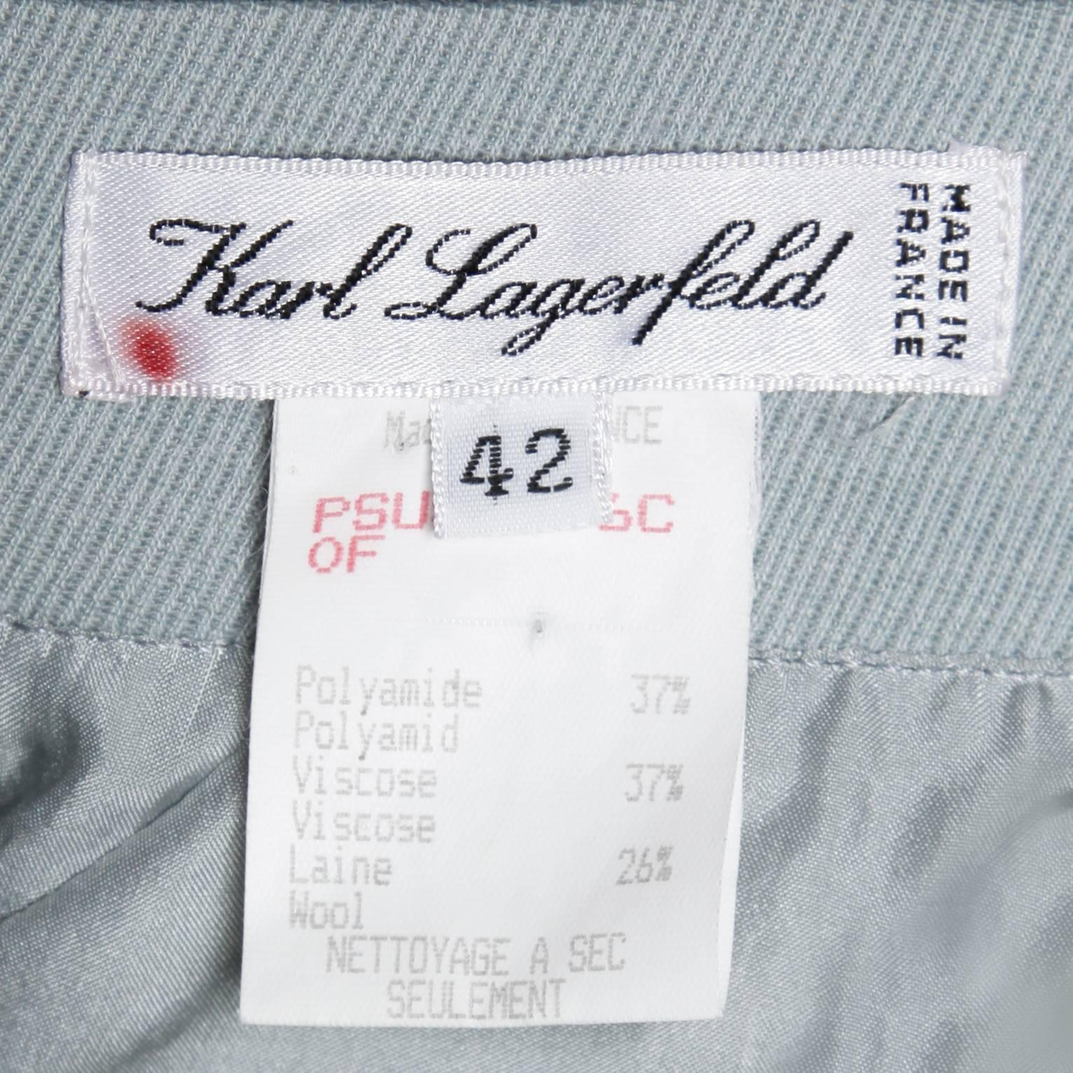 Karl Lagerfeld Vintage Pale Blue Skirt In Excellent Condition In Sparks, NV