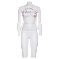 HELMUT LANG SS 95 Iconic and rare sheer top with a print on both sides