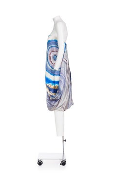 ALEXANDER MCQUEEN SS 09 Printed silk bustier dress