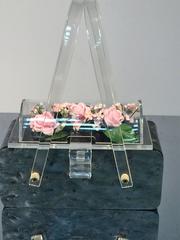 1950's Great Lucite Encased Flower Lucite Handbag