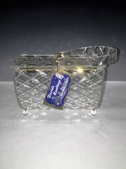 Beautiful Clear Diamond Cut Design Lucite Handbag with Lucite Ball Feet