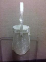 Fantastic Wilardy White Pearlized 1957 Design Award Lucite Handbag