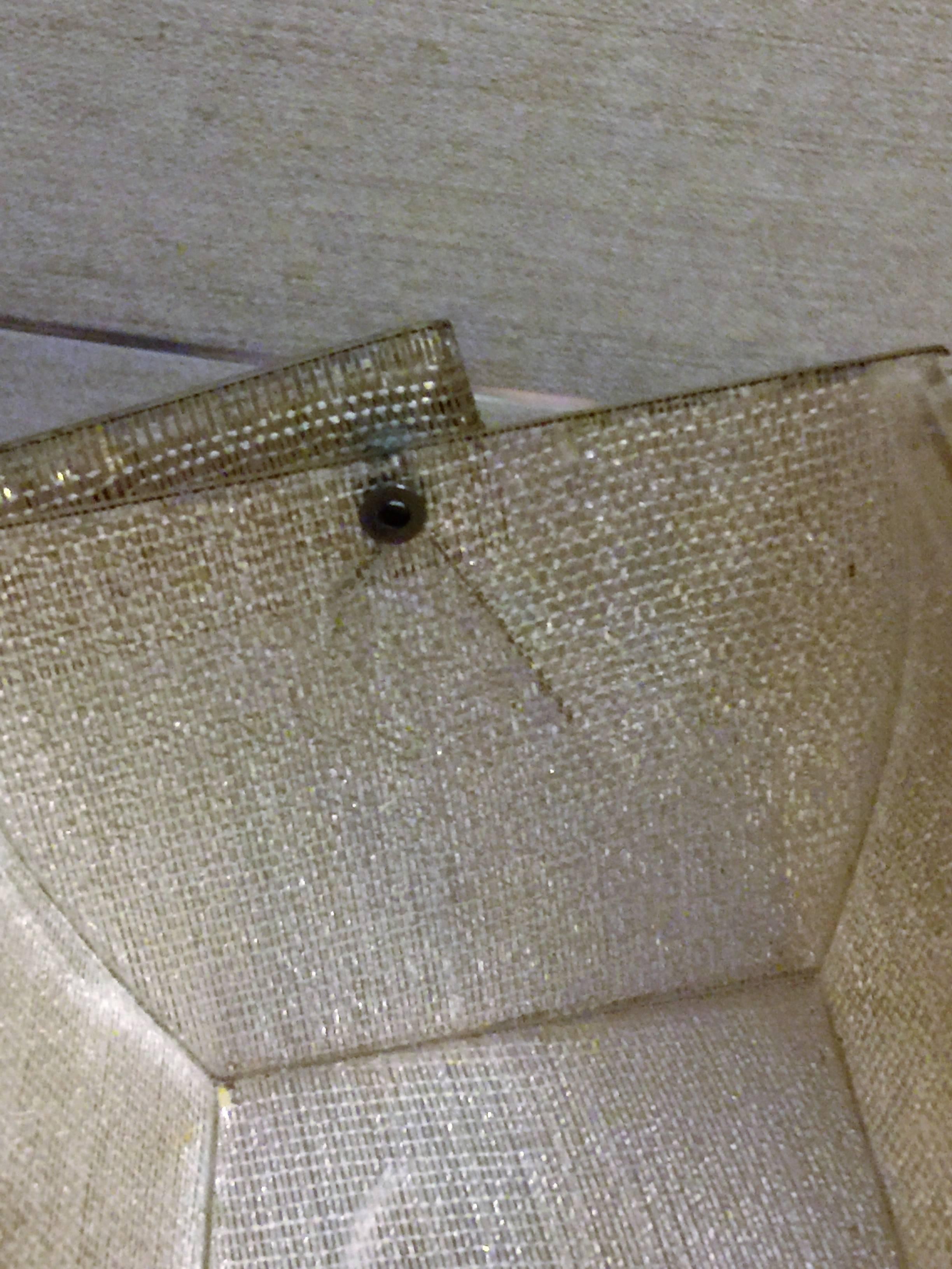 Stunning Wilardy Silver Lame Rhinestone Petite Lucite Handbag For Sale 5
