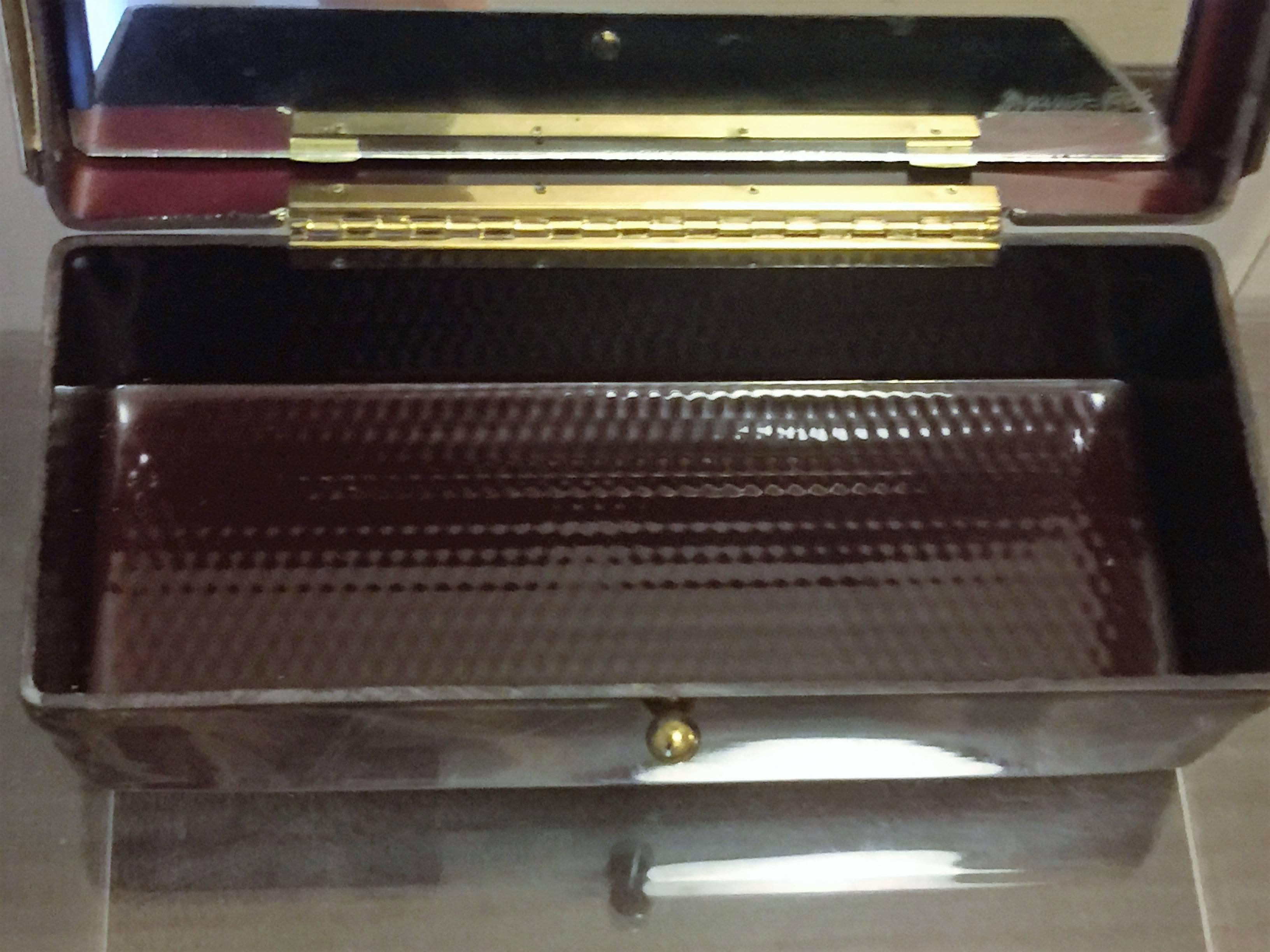 Deep Caramel Goldtone Trimmed Lucite Handbag by Dorset-Rex For Sale 1