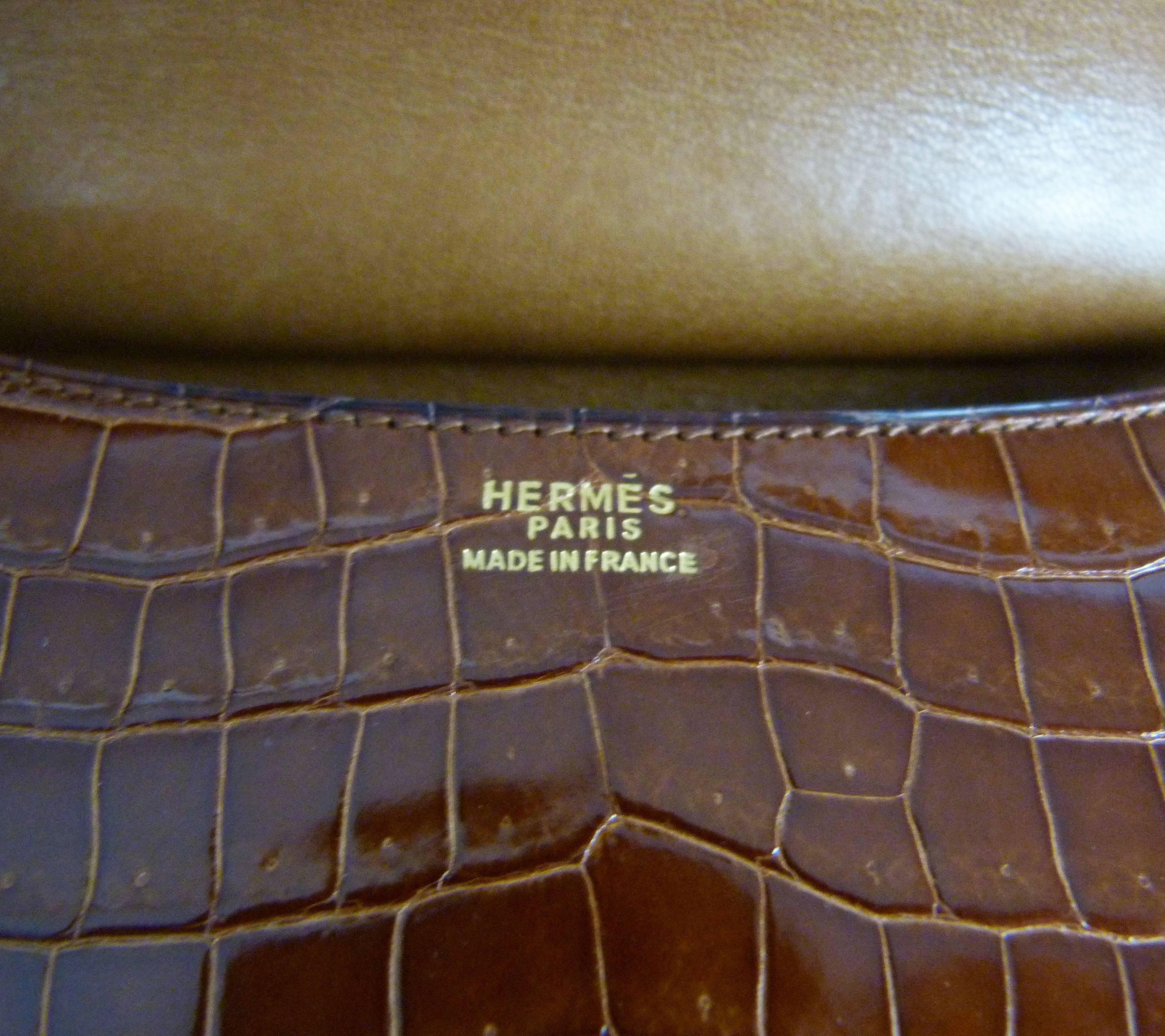 Hermes Brown Constance crocodile 23Cm Bag For Sale 2