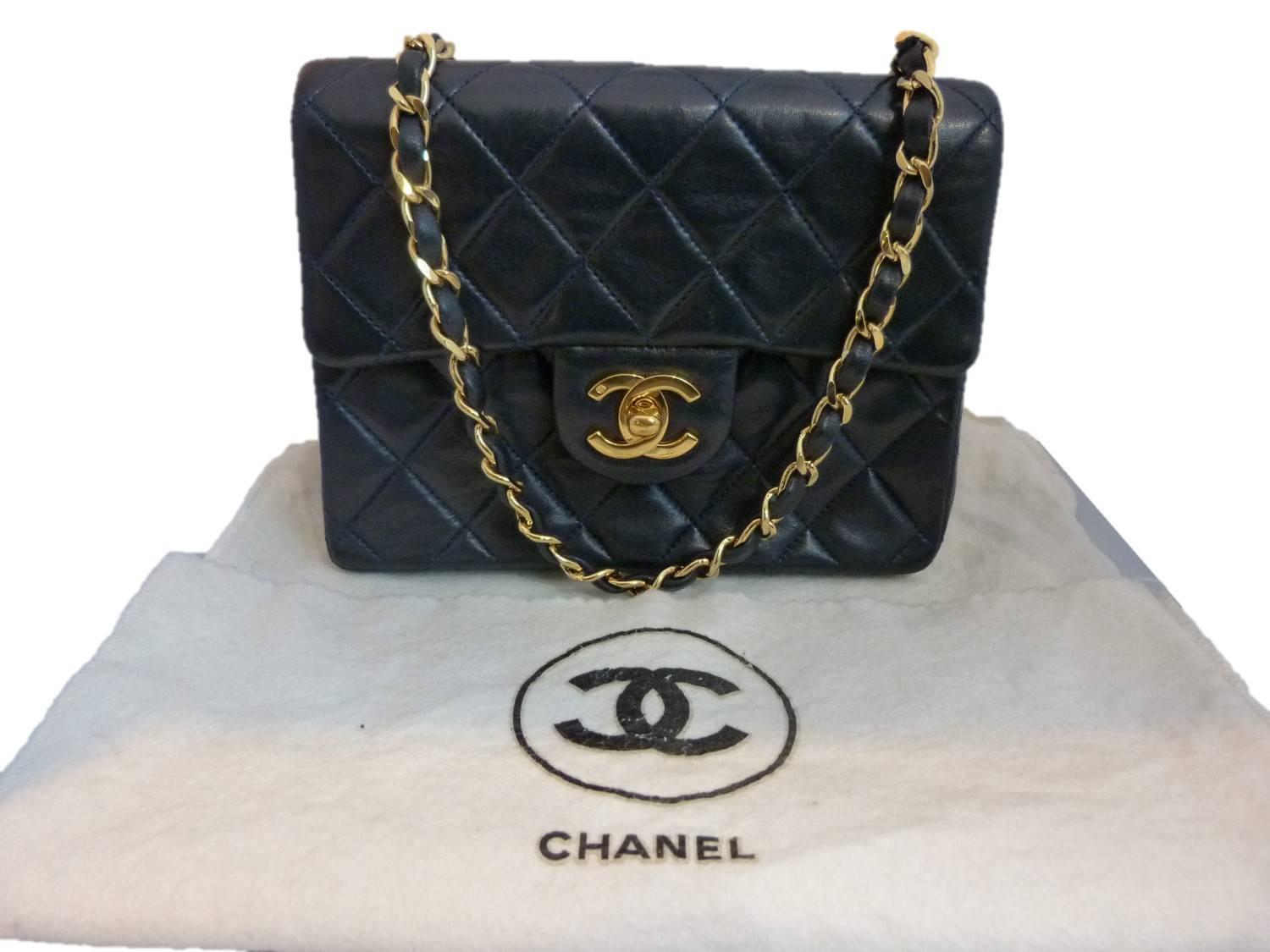 Chanel Blue Leather Timeless Crossbody Bag 3