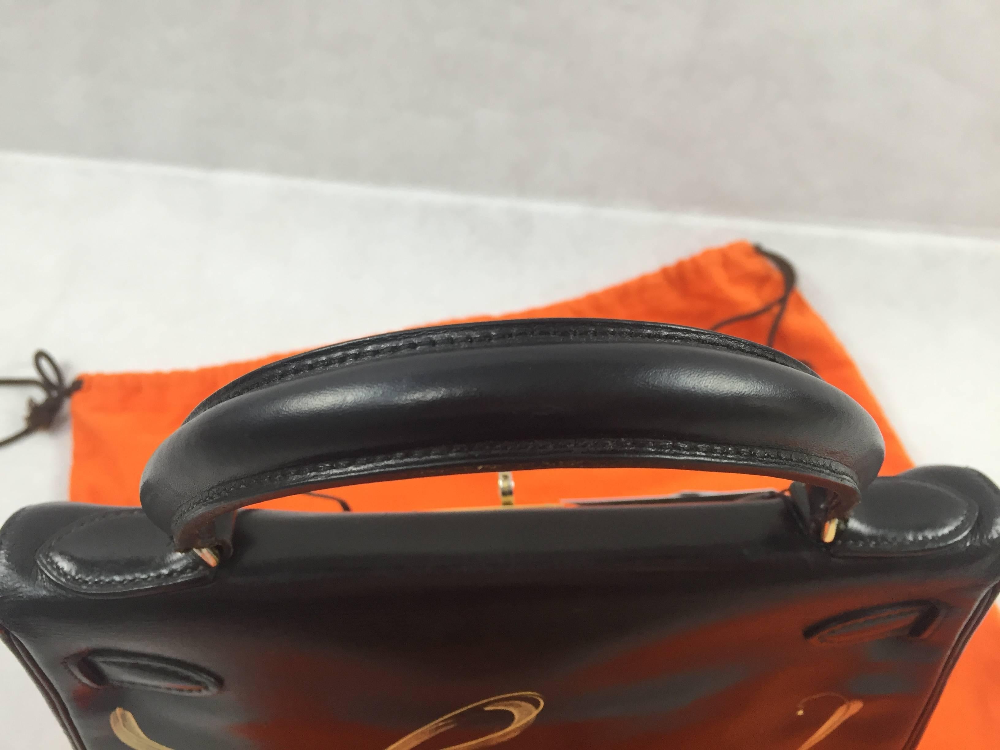 Hermes Kelly 28 Black Box Bag 6