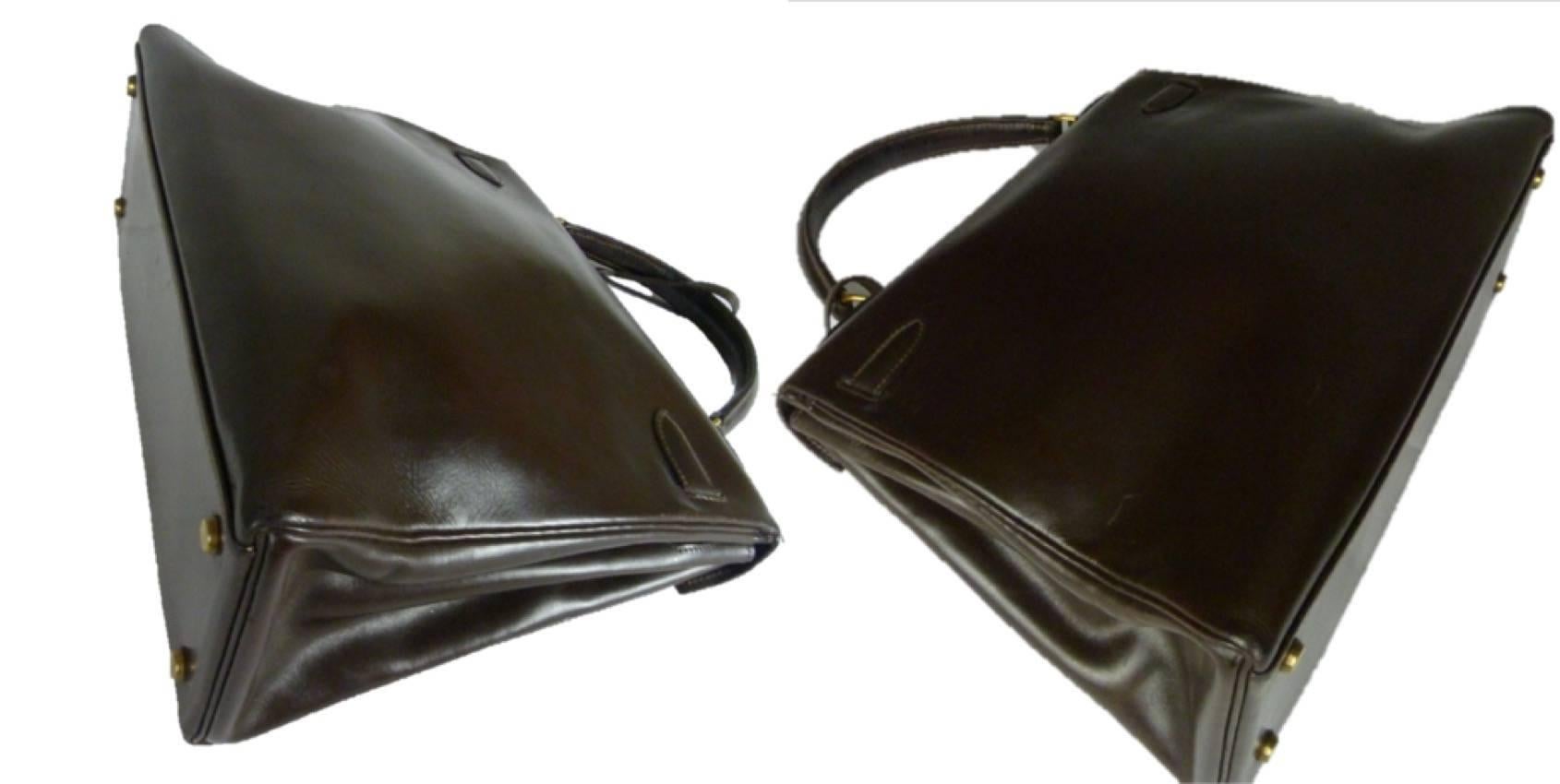 Women's Hermès Kelly Brown Box Leather Bag 32cm 