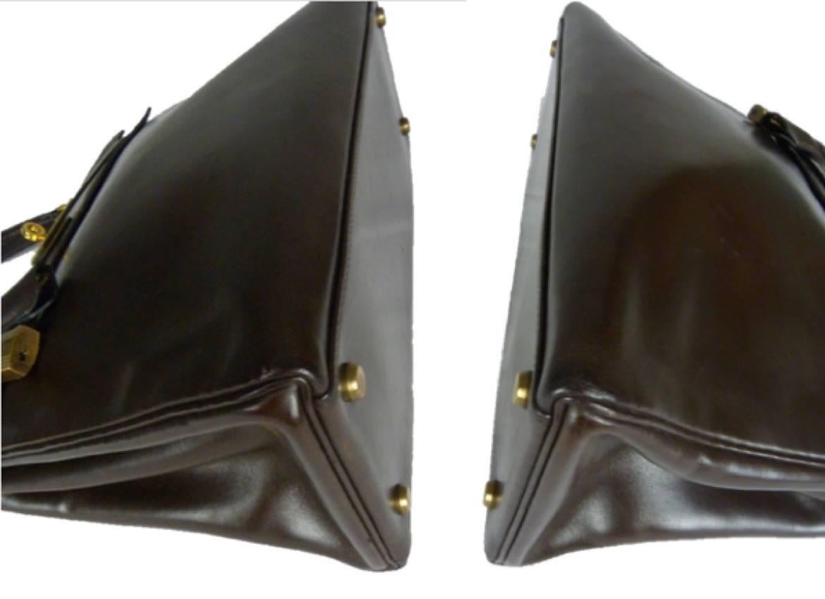 Hermès Kelly Brown Box Leather Bag 32cm  1