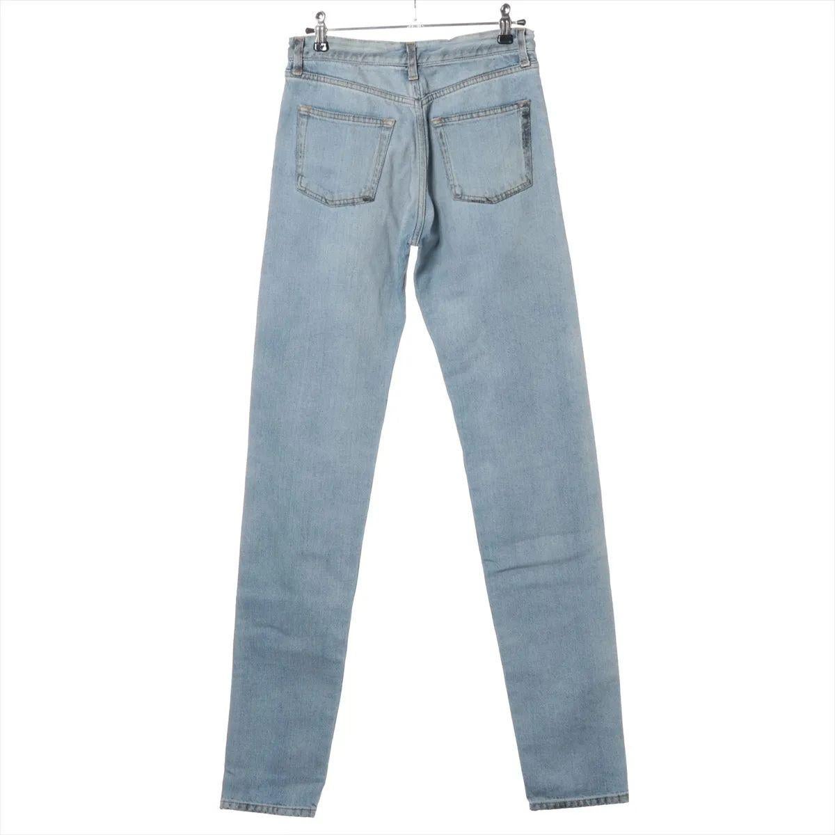 Gris Saint Laurent Paris Denim Jeans en coton Light Blue en vente