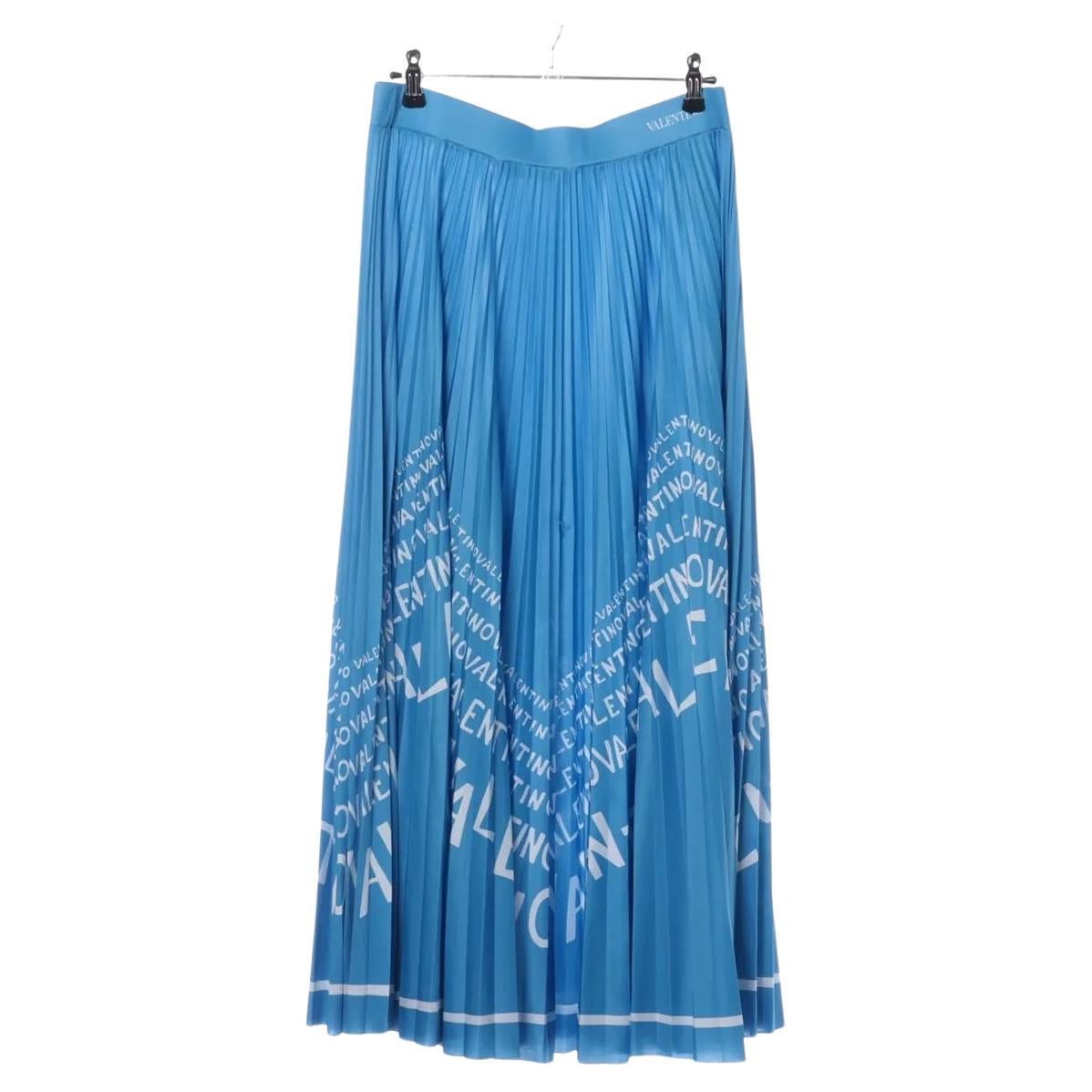 Valentino Garavani Valentino Chevron Polyester Plissee-Rock Blau