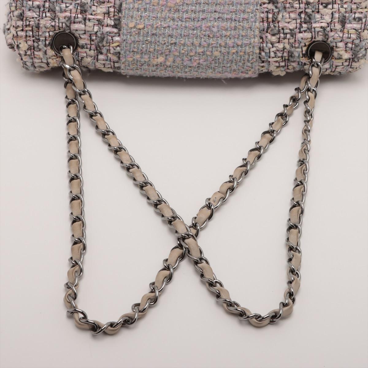 Chanel CC Logo Tweed Chain Shoulder Bag Gray * PREORDER * (commande préalable) en vente 2