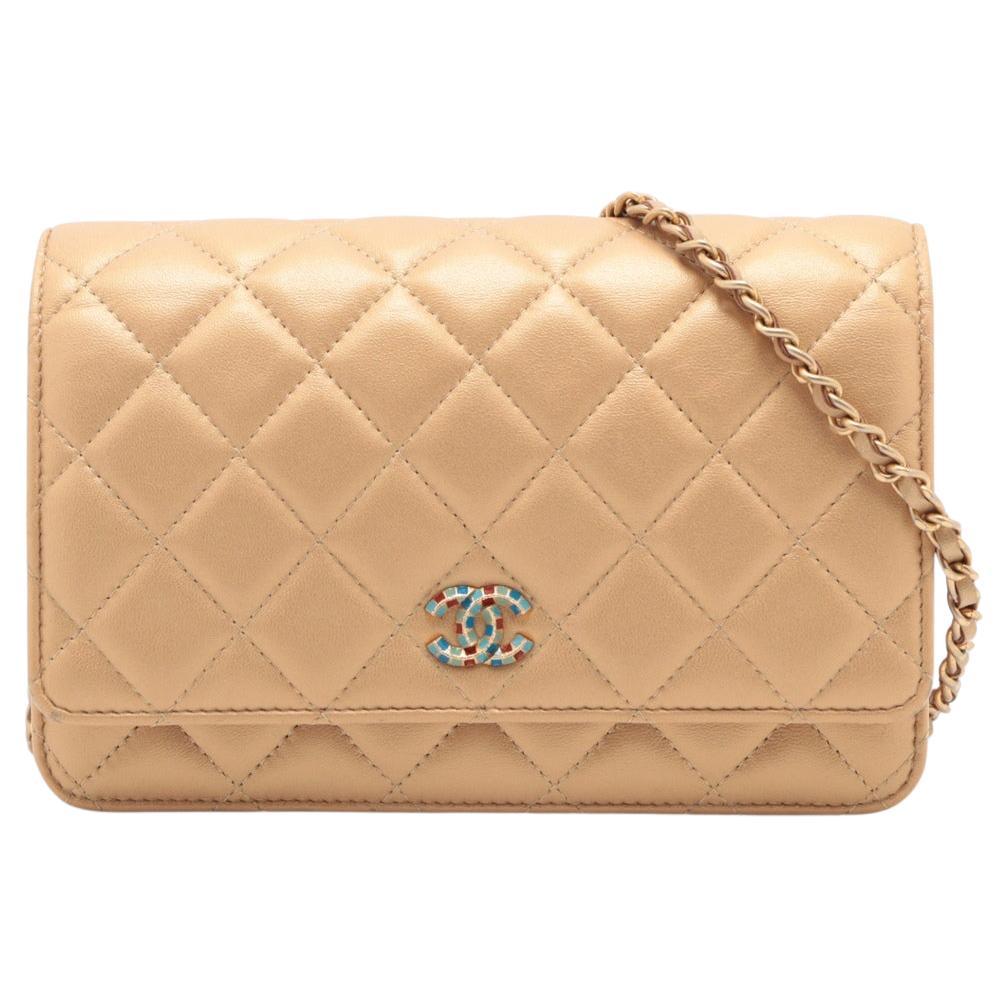 Chanel Multicolore CC Logo Matelasse Lambskin Chain Shoulder Bag Gold * PREORDER en vente