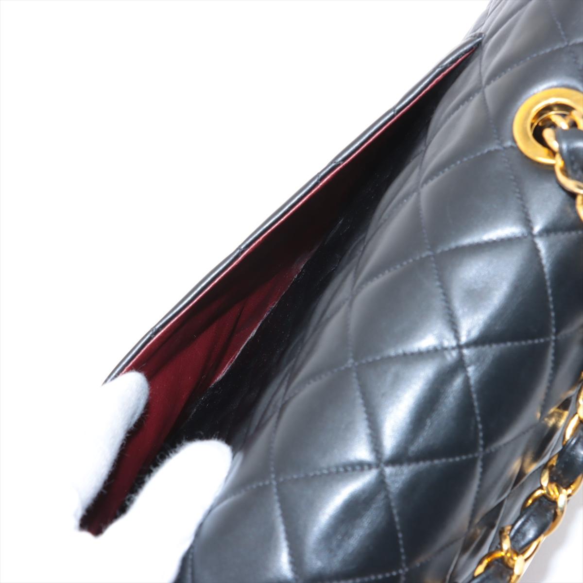 Chanel CC Logo Matelasse 34 Maxi Lambskin Single Flap Double Chain Shoulder Bag en vente 7