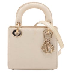Christian Dior Lady Dior Mini Lizard Two-Way Handbag Ivory * PREORDER *