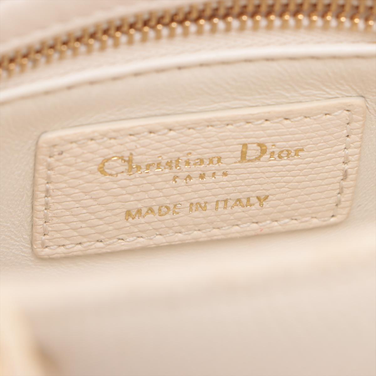 Christian Dior Lady Dior Mini sac à main en lézard à deux volets Ivoire * PRÉCOMPRESSION * en vente 8