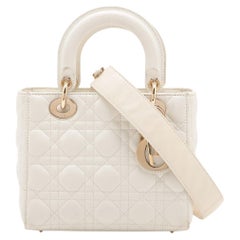 Christian Dior My Lady Dior Cannage Borsa in pelle a due vie Christian White * PREORDINE *