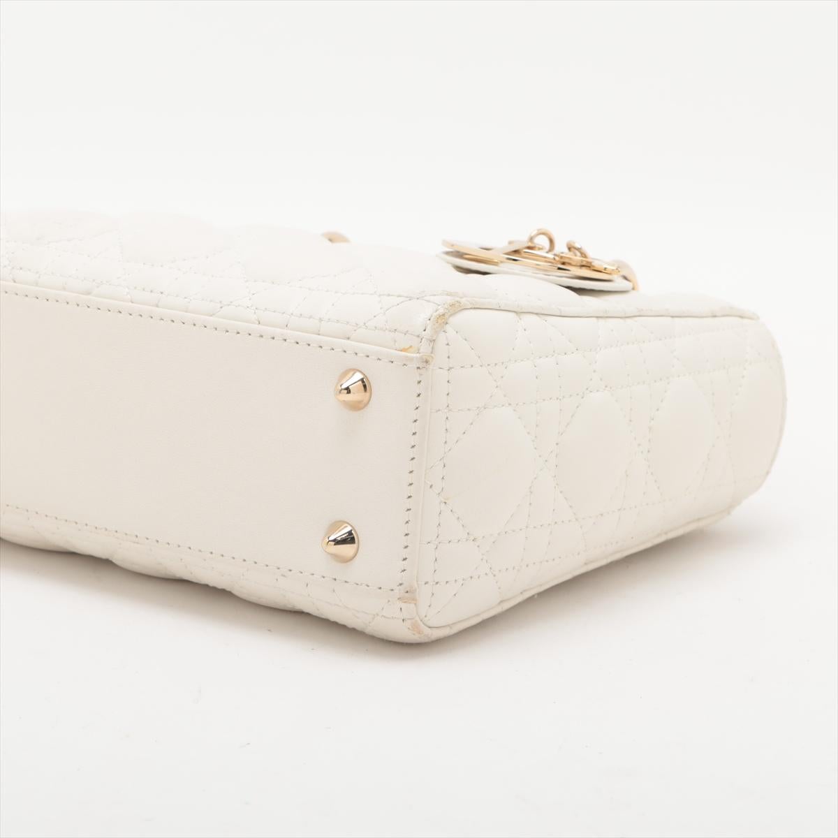Christian Dior Sac à main en cuir Cannage My Lady White * PRECOURS * Pour femmes en vente