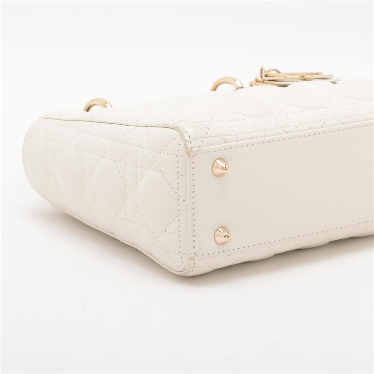 Christian Dior Sac à main en cuir Cannage My Lady White * PRECOURS * en vente 1