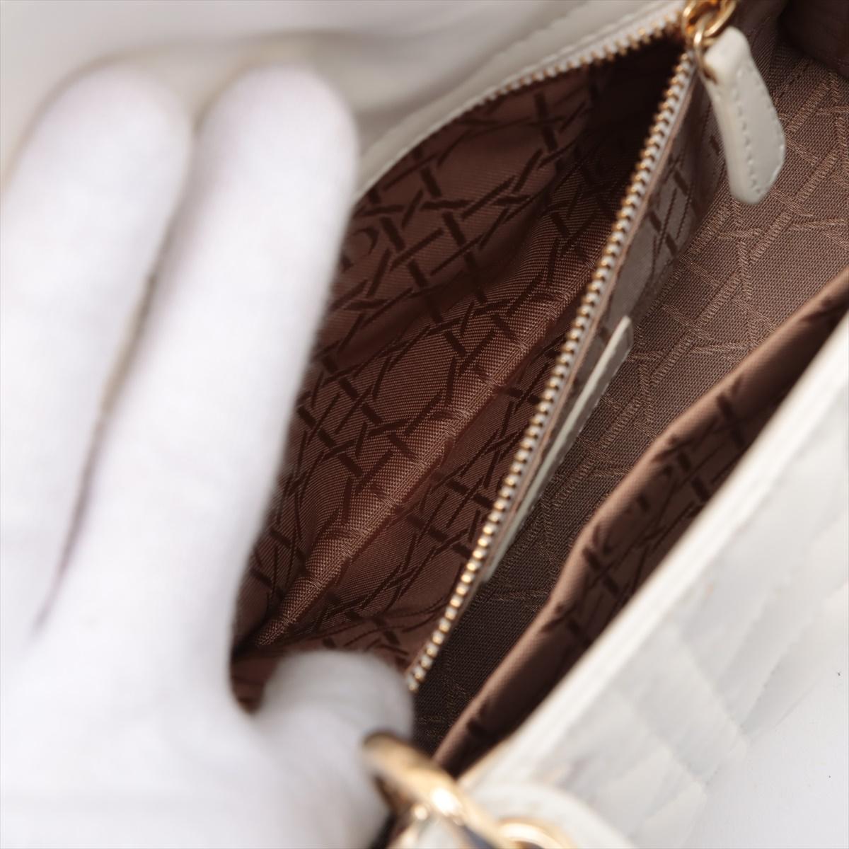 Christian Dior Sac à main en cuir Cannage My Lady White * PRECOURS * en vente 7