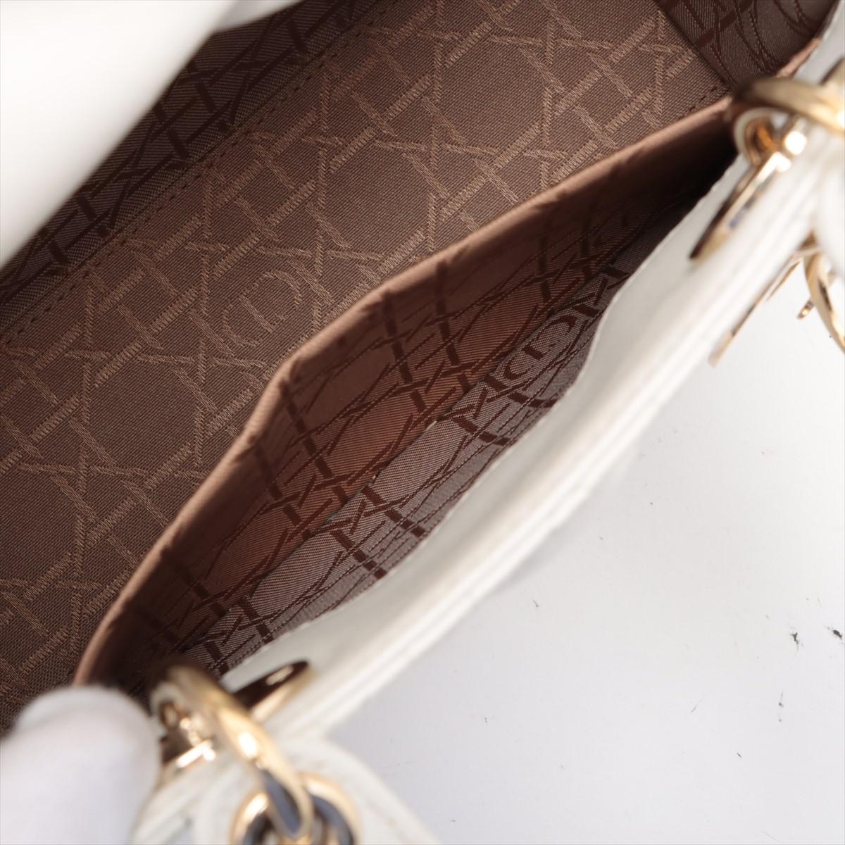 Christian Dior Sac à main en cuir Cannage My Lady White * PRECOURS * en vente 6