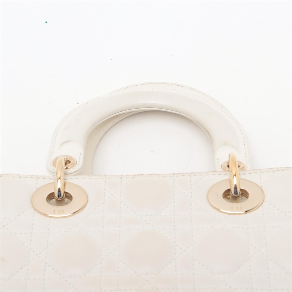 Christian Dior Sac à main en cuir Cannage My Lady White * PRECOURS * en vente 3