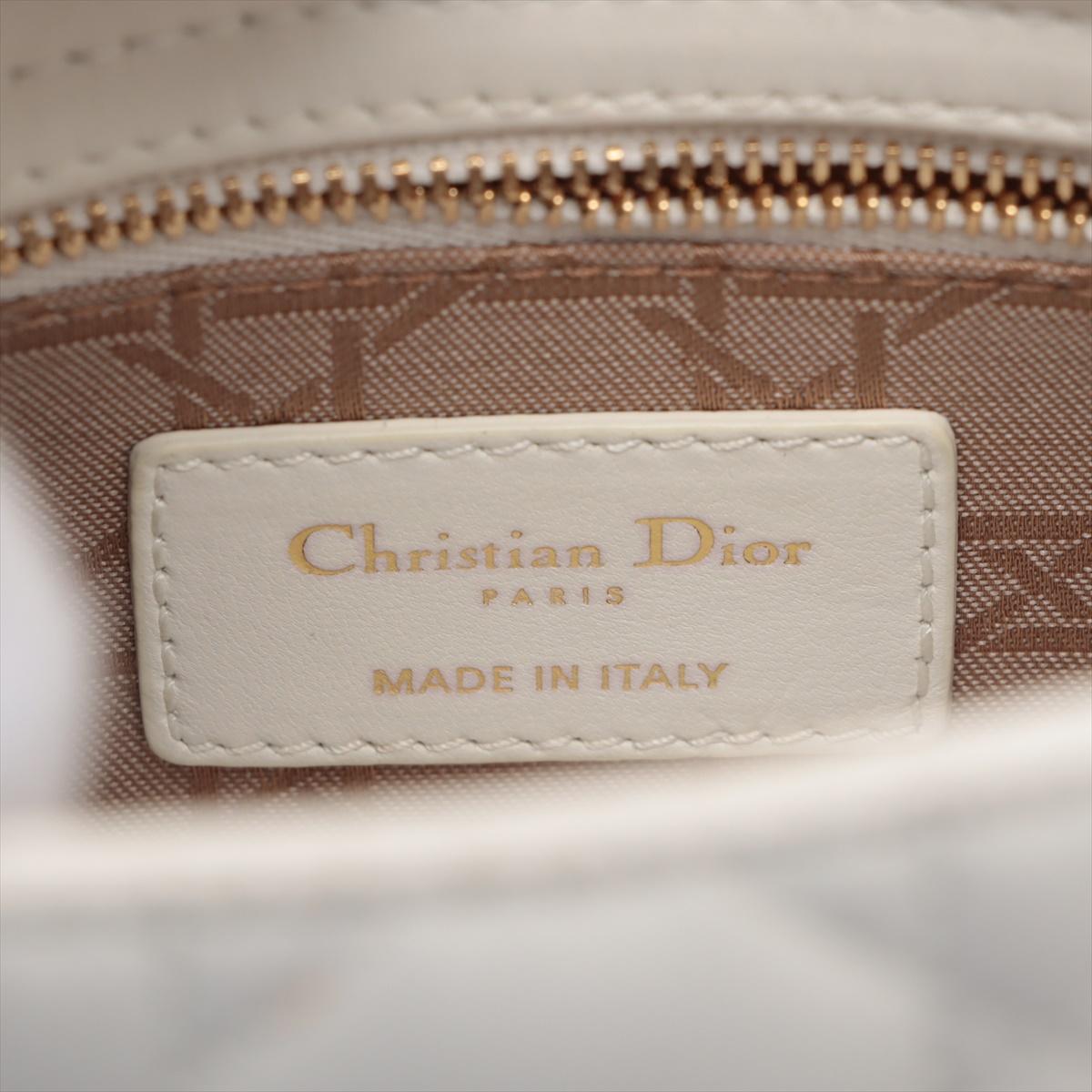 Christian Dior Sac à main en cuir Cannage My Lady White * PRECOURS * en vente 8