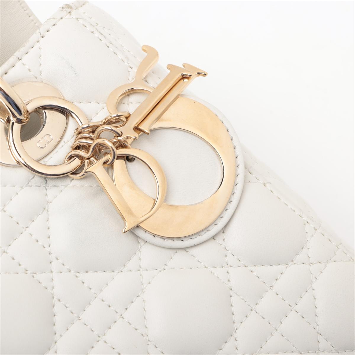 Christian Dior Sac à main en cuir Cannage My Lady White * PRECOURS * en vente 10