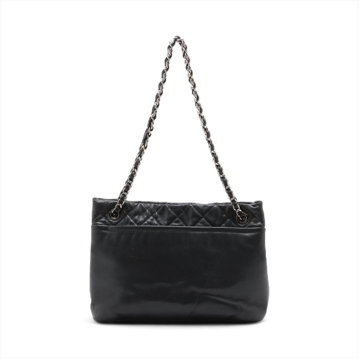 Noir Chanel CC Logo Matelasse Caviar Skin Chain Tote Bag Black * PREORDER * en vente
