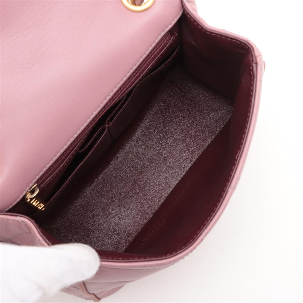 Chanel - Sac à double chaîne à rabat en cuir d'agneau avec logo CC - Old Rose * PREORDER en vente 4