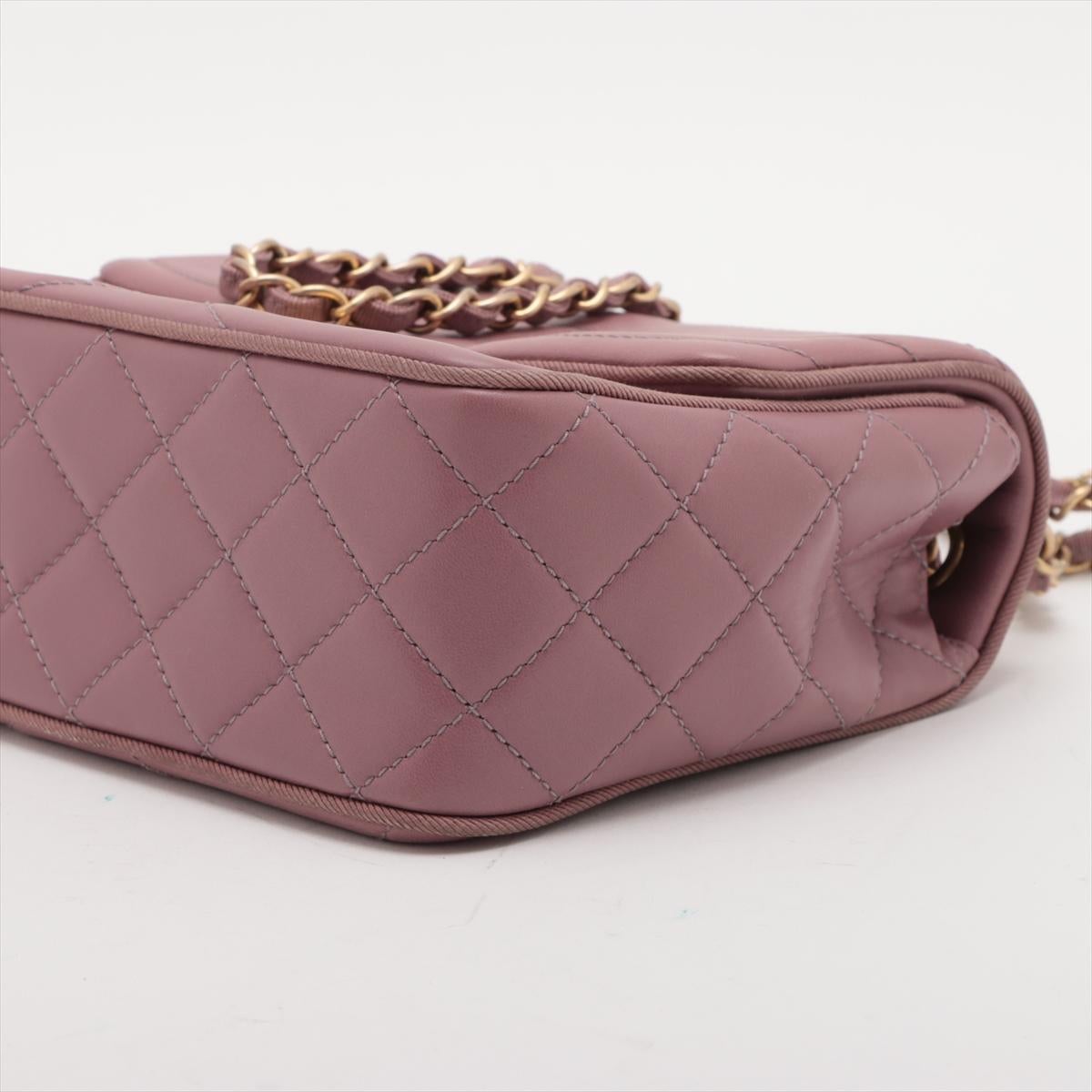 Chanel - Sac à double chaîne à rabat en cuir d'agneau avec logo CC - Old Rose * PREORDER Pour femmes en vente
